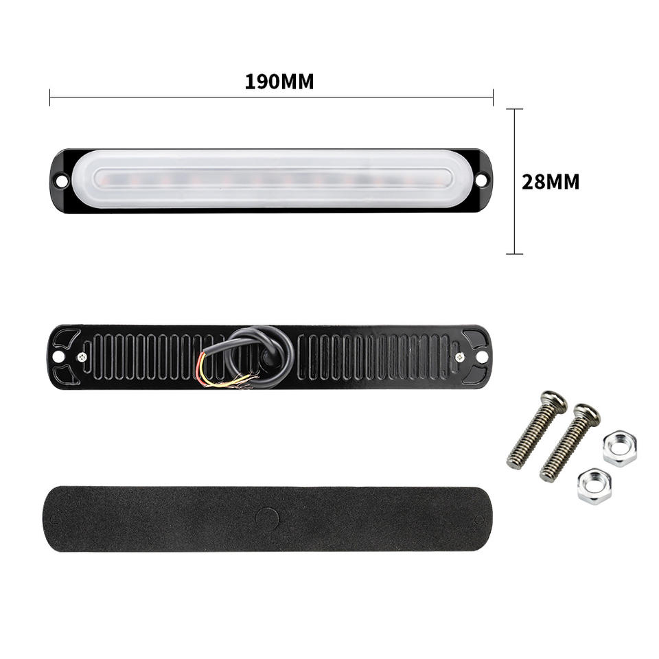 China car lamp DC12V-24V NEW Ultra-thin Side Strobe Light Guide 12Leds 36W Flash Strobe Led Driving Warning Light