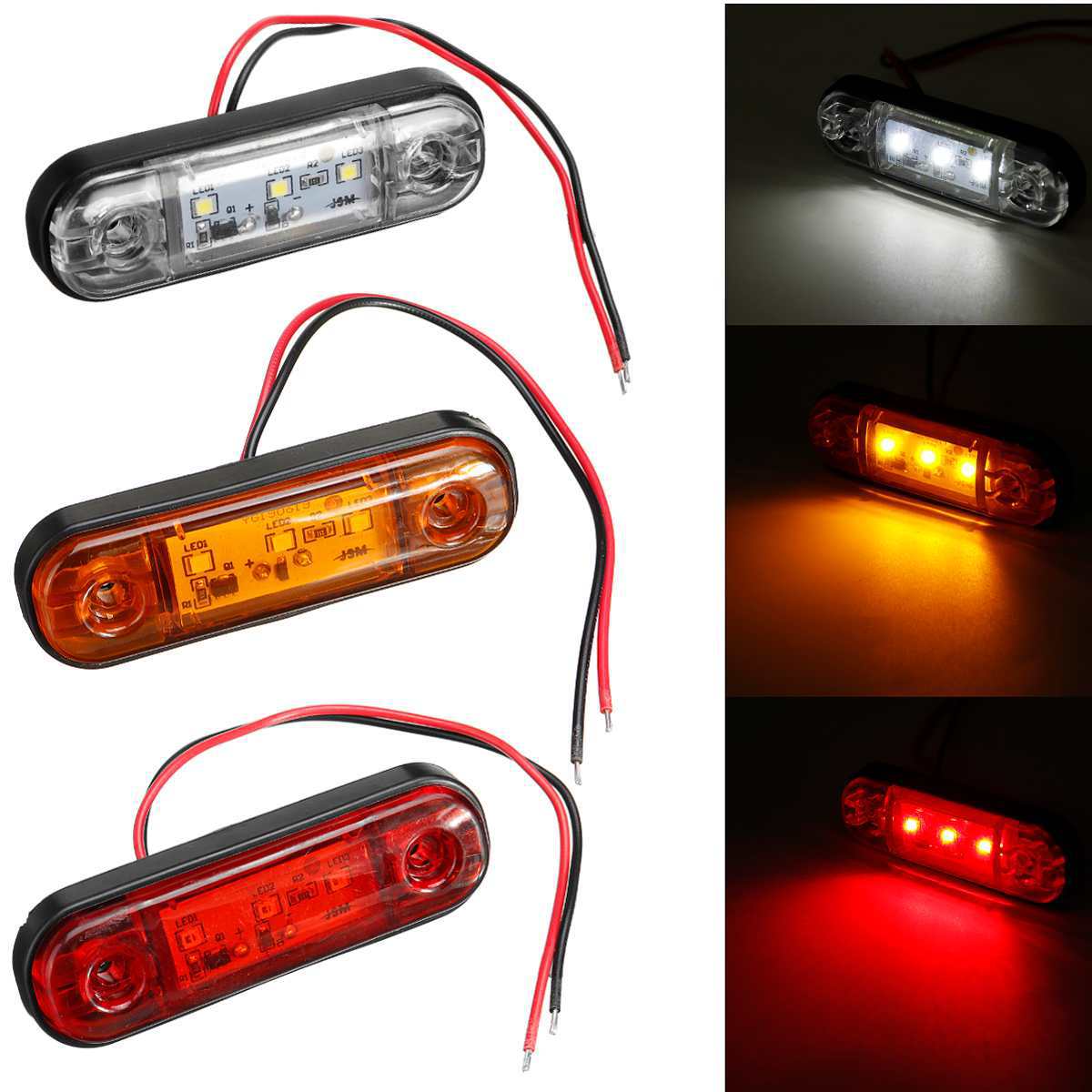 Waterproof 3LED truck side lights Truck side lights Truck width indicator lights