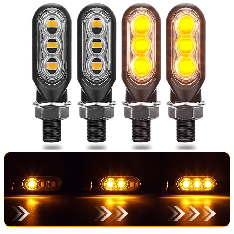 New 3LED Flowing Mini Light Motorcycle Turn Signal LED Signal Light K-286