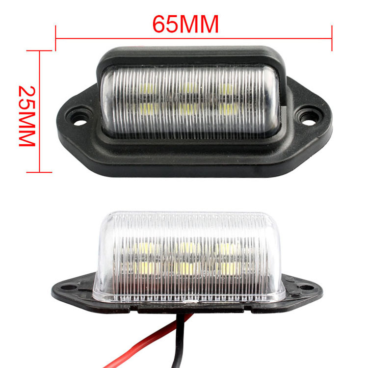 Factory direct sales 6LED truck license plate lights, trucks, buses, trailers, tail lights, side lights, 12-24V